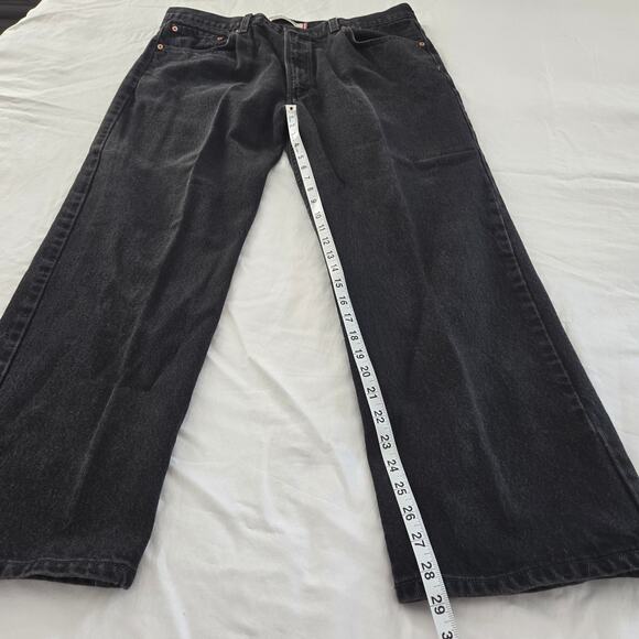 Levi's 505 Jeans Black Straight Leg Regular Fit Mens 40x30 Cotton Zip Fly Y2K - Picture 10 of 10